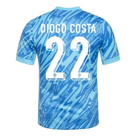 Portugalsko Diogo Costa 22 Brankářské ME 2024 Modrá - Fotbalové Dresy (S/S)